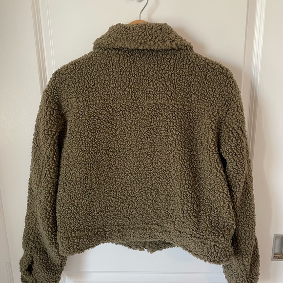 Forever 21 Faux Fur Green Jacket - Picture 2 of 3